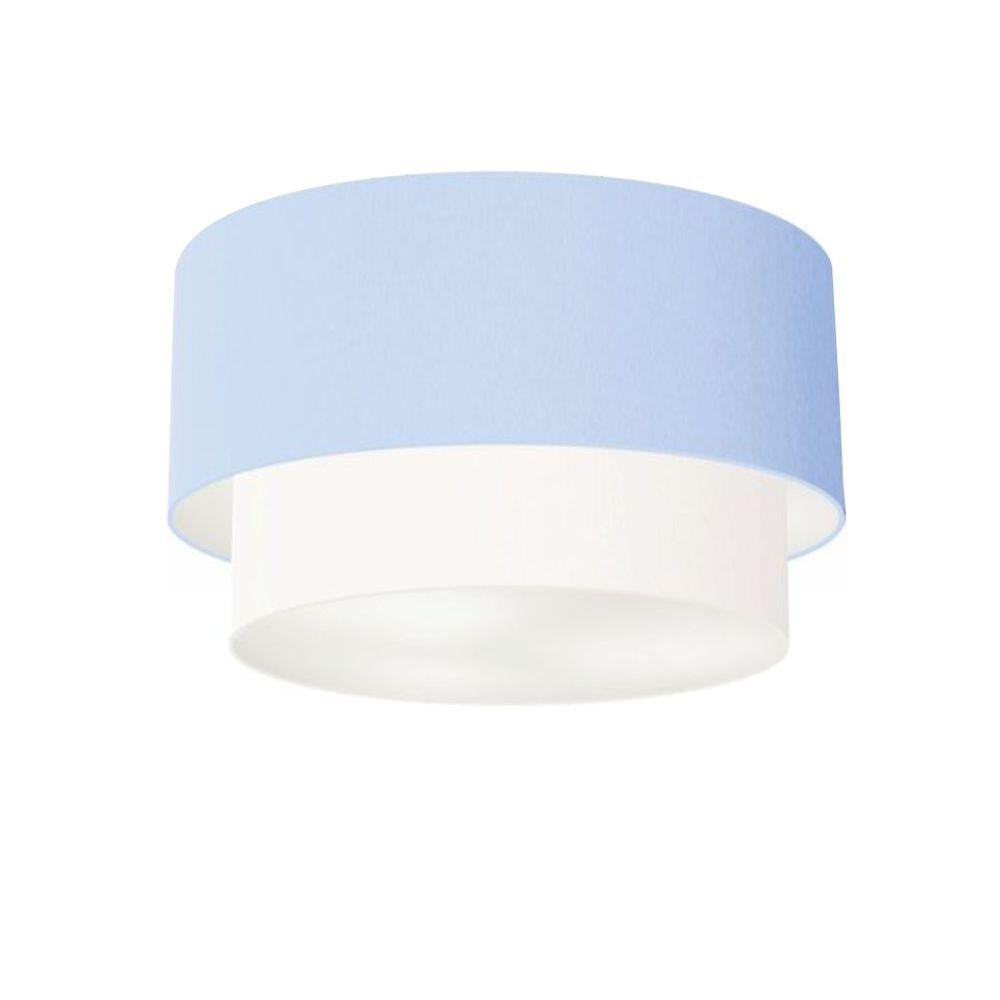 Plafon Para Banheiro Cilíndrico Sb-3045 Cúpula Cor Azul Bebê Branco - 1