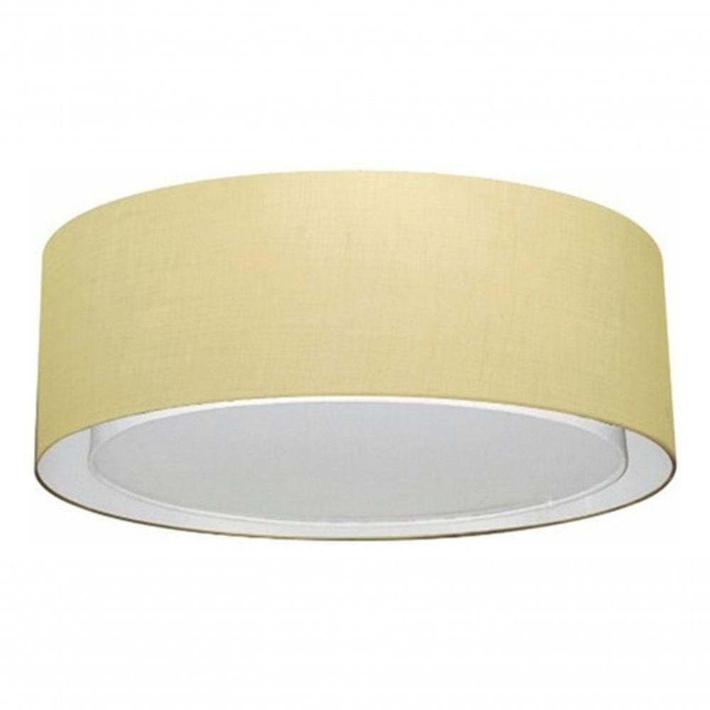 Plafon Duplo Cilíndrico Md-3038 Cúpula Em Tecido 80x30cm Algodão Crú - Bivolt - 3