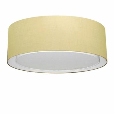 Plafon Duplo Cilíndrico Md-3038 Cúpula Em Tecido 80x30cm Algodão Crú - Bivolt