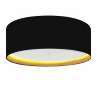 Plafon Para Quarto Cilíndrico Sq-3008 Cúpula Cor Preto Amarelo - 1