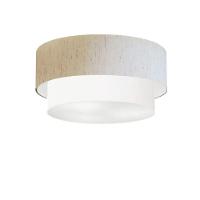 Plafon De Sobrepor Cilíndrico Sp-3062 Cúpula Cor Linho Bege Branco - 1