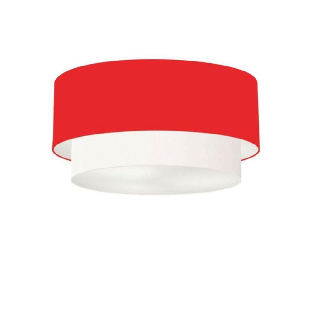 Plafon De Sobrepor Cilíndrico Sp-3062 Cúpula Cor Vermelho Branco - 1