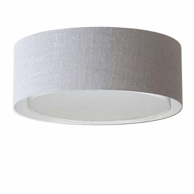 Plafon Duplo Cilíndrico Md-3038 Cúpula Em Tecido 80x30cm Rústico Cinza - Bivolt