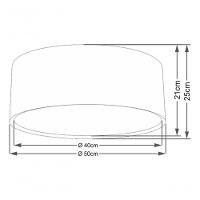 Plafon Duplo Cilíndrico Md-3036 Cúpula Em Tecido 50x25cm Rústico Cinza - Bivolt - 4