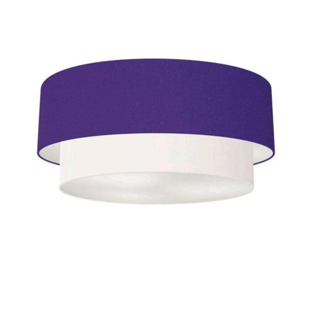 Plafon Para Quarto Cilíndrico Sq-3021 Cúpula Cor Roxo Branco - 1
