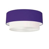 Plafon Para Quarto Cilíndrico Sq-3021 Cúpula Cor Roxo Branco - 1