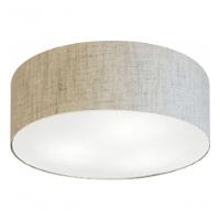 Plafon Cilíndrico Md-3046 Cúpula Em Tecido 35x12cm Rústico Bege - Bivolt - 3