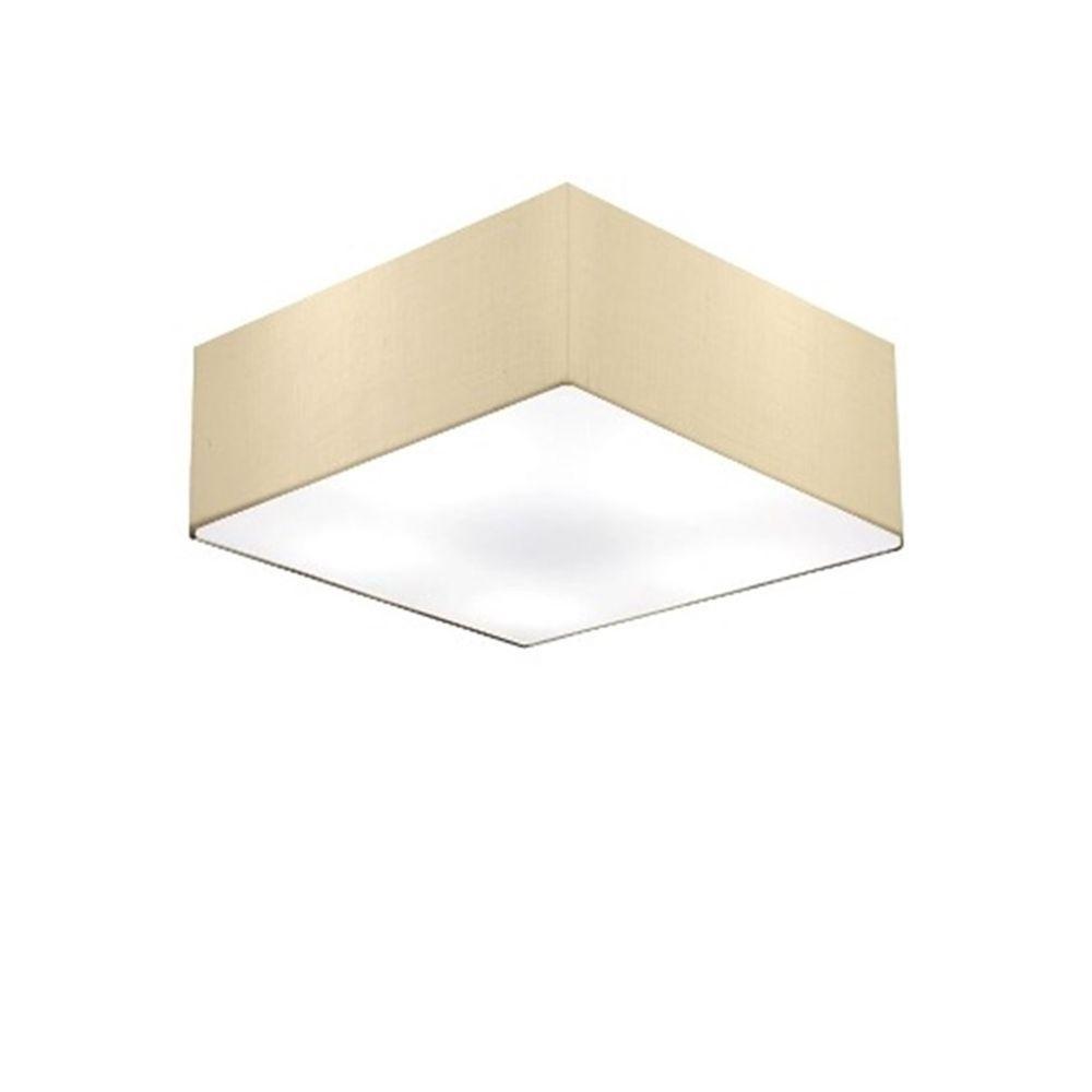 Plafon Quadrado Md-3001 Cúpula Em Tecido 12/35x35cm Algodão Crú - Bivolt - 1
