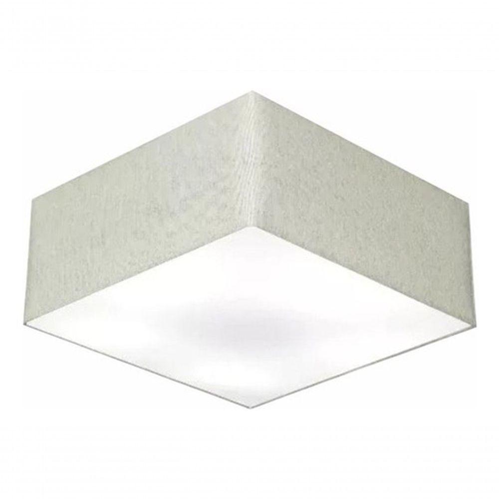 Plafon Quadrado Md-3012 Cúpula Em Tecido 21/50x50cm Rústico Cinza - Bivolt - 3