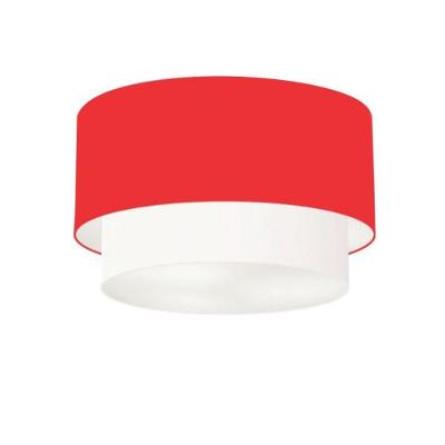 Plafon De Sobrepor Cilíndrico Sp-3045 Cúpula Cor Vermelho Branco