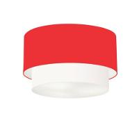 Plafon De Sobrepor Cilíndrico Sp-3045 Cúpula Cor Vermelho Branco - 1