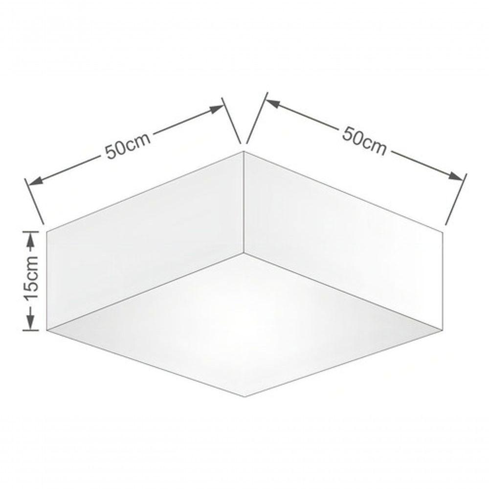 Plafon Quadrado Md-3002 Cúpula Em Tecido 15/50x50cm Rústico Bege - Bivolt - 4
