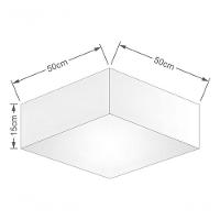 Plafon Quadrado Md-3002 Cúpula Em Tecido 15/50x50cm Rústico Bege - Bivolt - 4