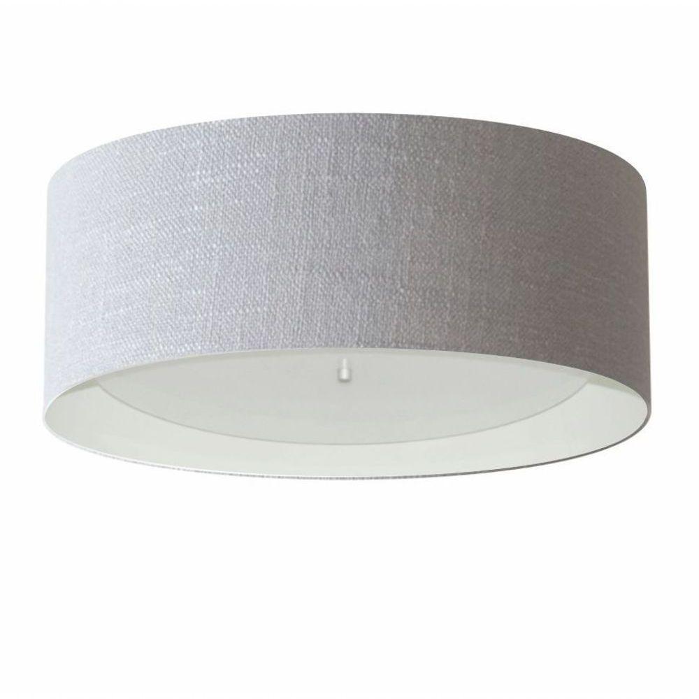 Plafon Para Sala De Jantar Cilíndrico Sj-3008 Cúpula Cor Cinza Branco - 1