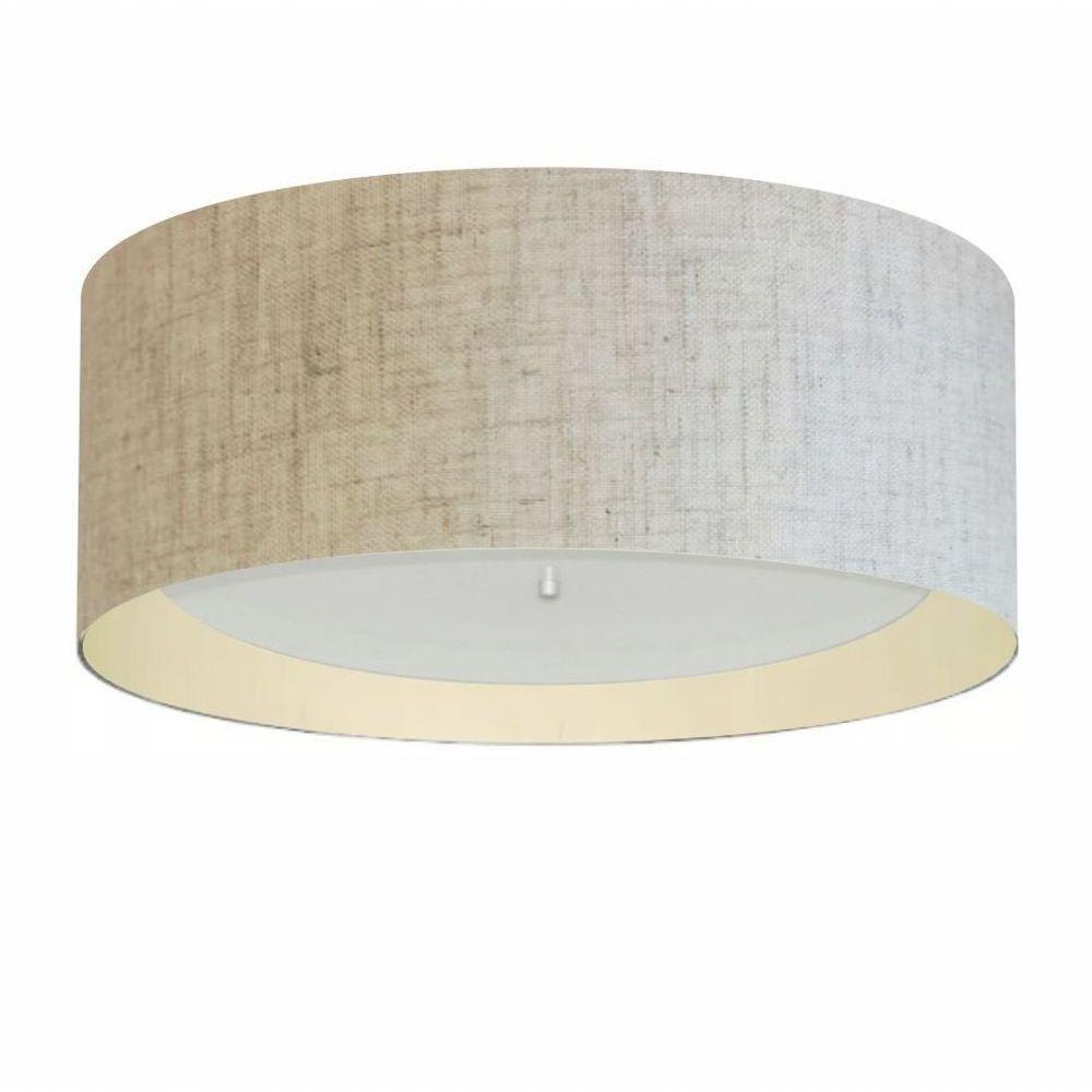 Plafon Para Sala De Jantar Cilíndrico Sj-3008 Cúpula Cor Rústico Bege Bege - 1