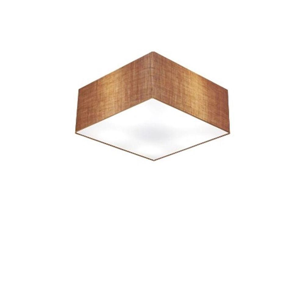 Plafon Quadrado Md-3000 Cúpula Em Tecido 12/25x25cm Palha - Bivolt - 1