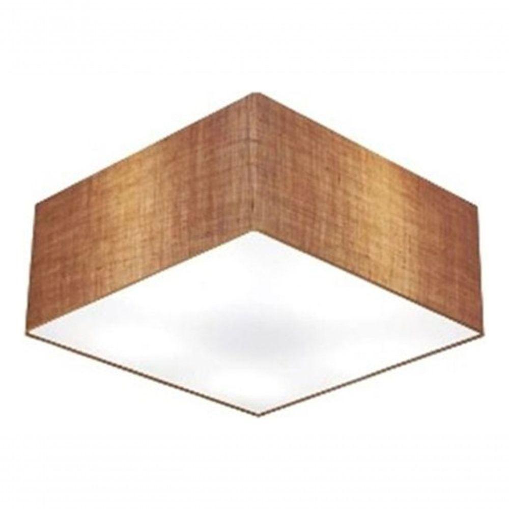 Plafon Quadrado Md-3000 Cúpula Em Tecido 12/25x25cm Palha - Bivolt - 3