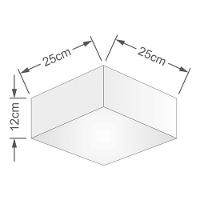 Plafon Quadrado Md-3000 Cúpula Em Tecido 12/25x25cm Palha - Bivolt - 4