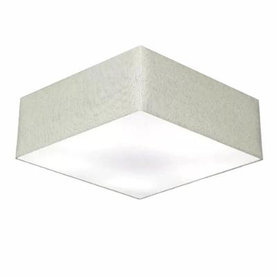 Plafon Quadrado Md-3002 Cúpula Em Tecido 15/50x50cm Rústico Cinza - Bivolt
