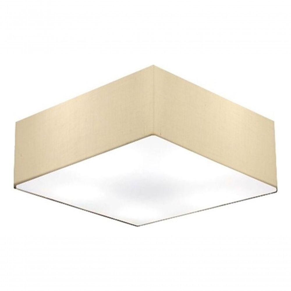 Plafon Quadrado Md-3052 Cúpula Em Tecido 15/60x60cm Algodão Crú - Bivolt - 3