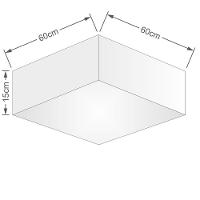 Plafon Quadrado Md-3052 Cúpula Em Tecido 15/60x60cm Algodão Crú - Bivolt - 2