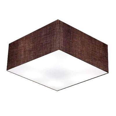 Plafon Quadrado Md-3053 Cúpula Em Tecido 21/60x60cm Café - Bivolt