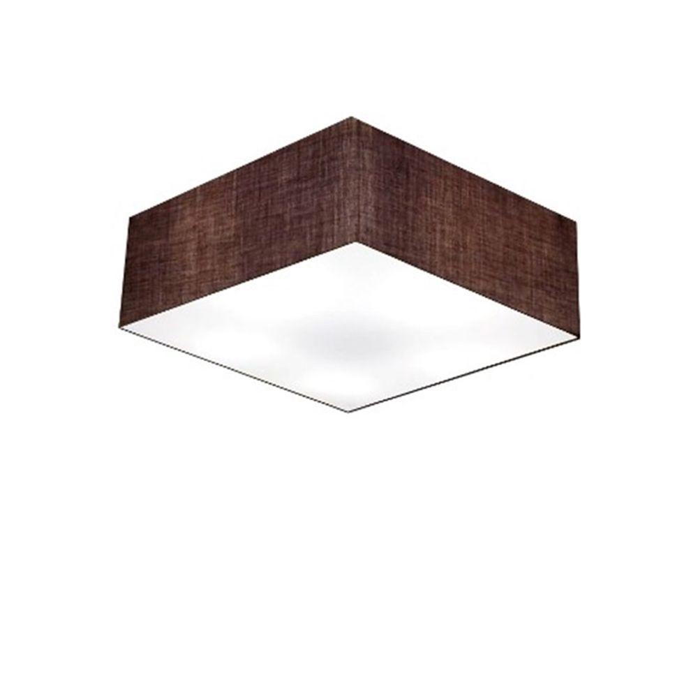 Plafon Quadrado Md-3001 Cúpula Em Tecido 12/35x35cm Café - Bivolt - 1