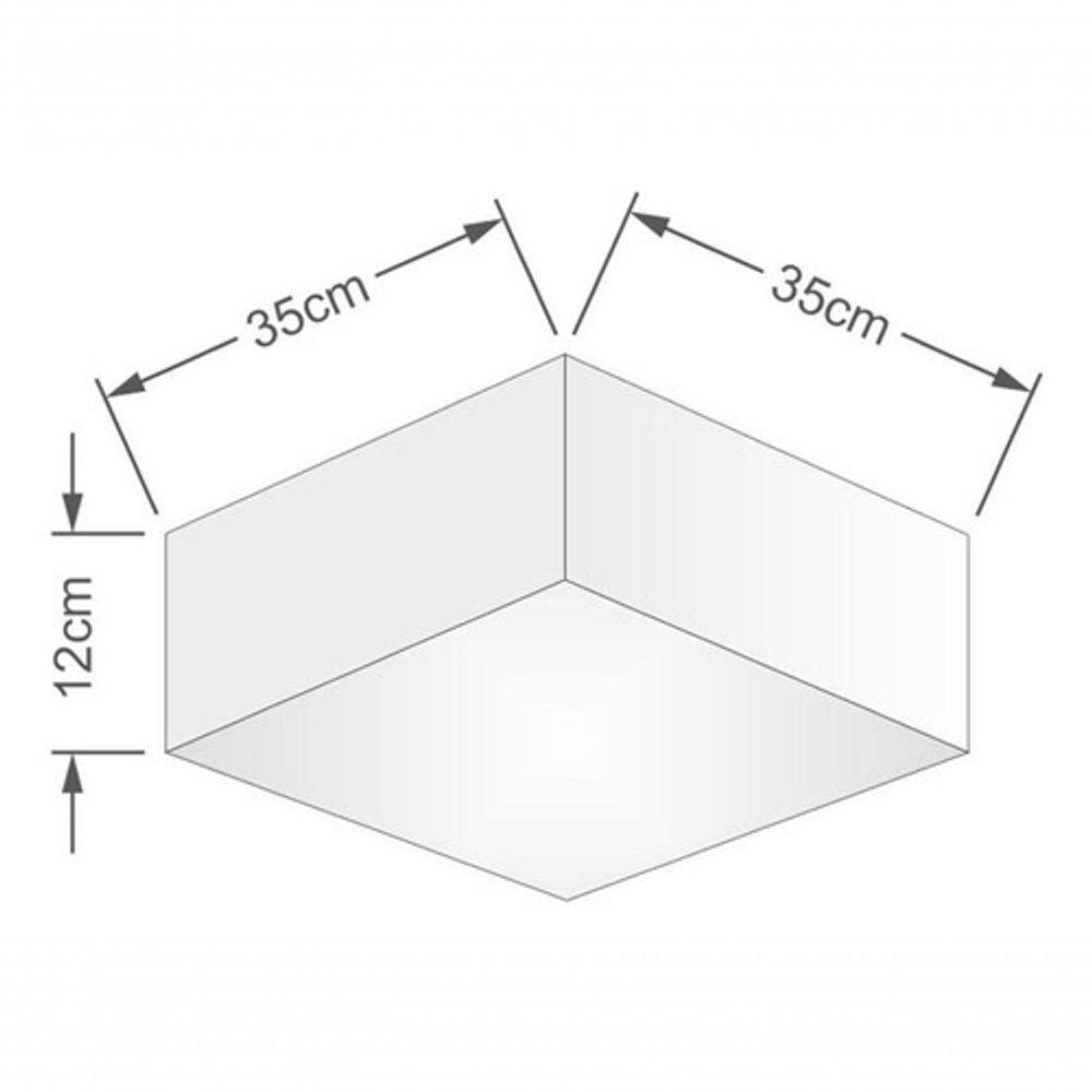 Plafon Quadrado Md-3001 Cúpula Em Tecido 12/35x35cm Café - Bivolt - 4