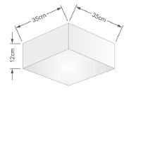 Plafon Quadrado Md-3001 Cúpula Em Tecido 12/35x35cm Café - Bivolt - 2