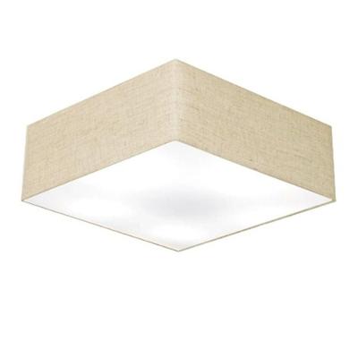 Plafon Quadrado Md-3052 Cúpula Em Tecido 15/60x60cm Rústico Bege - Bivolt