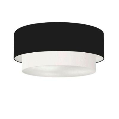 Plafon Para Quarto Cilíndrico Sq-3064 Cúpula Cor Preto Branco
