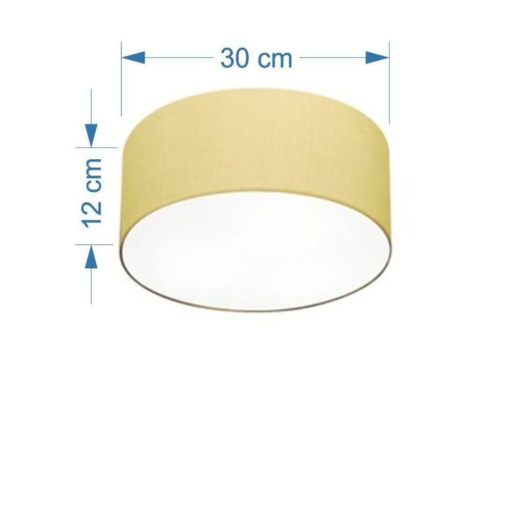 Plafon Para Sala Cilíndrico Sl-3010 Cúpula Cor Algodão Crú - 2