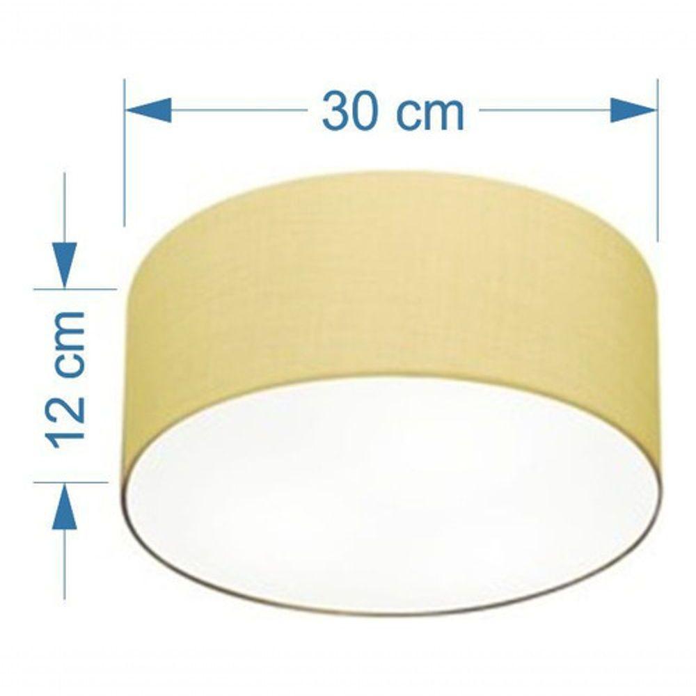 Plafon Para Sala Cilíndrico Sl-3010 Cúpula Cor Algodão Crú - 4