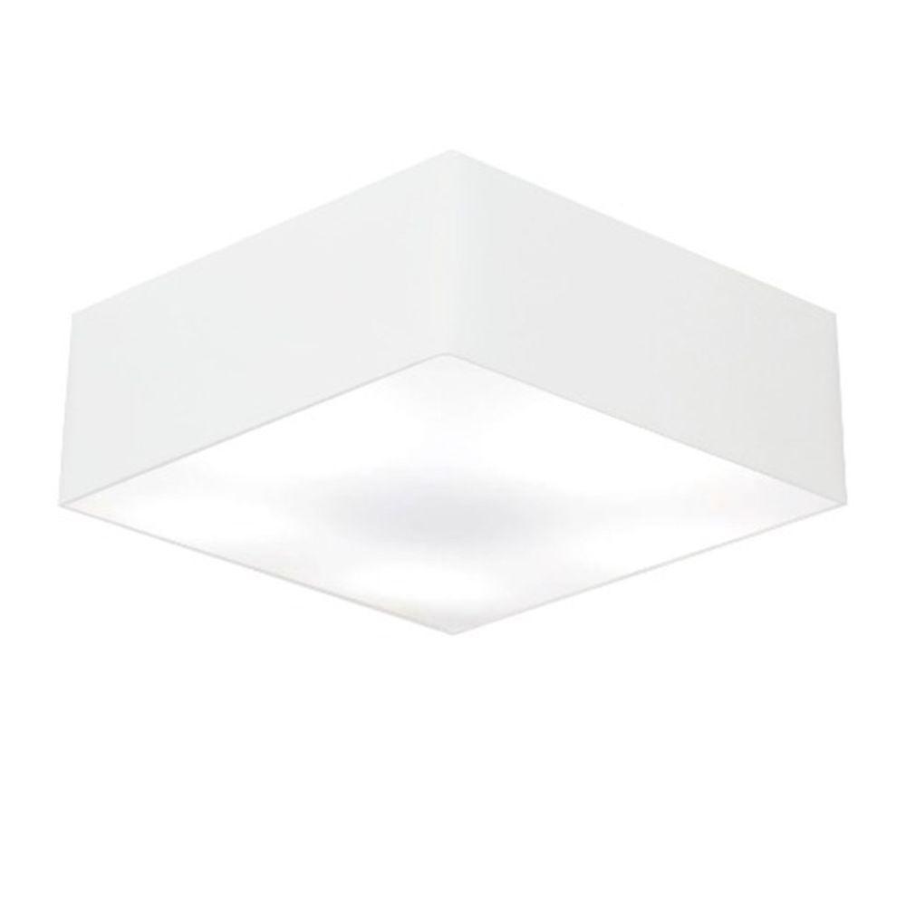 Plafon Quadrado Md-3059 Cúpula Em Tecido 15/80x80cm Branco - Bivolt - 1