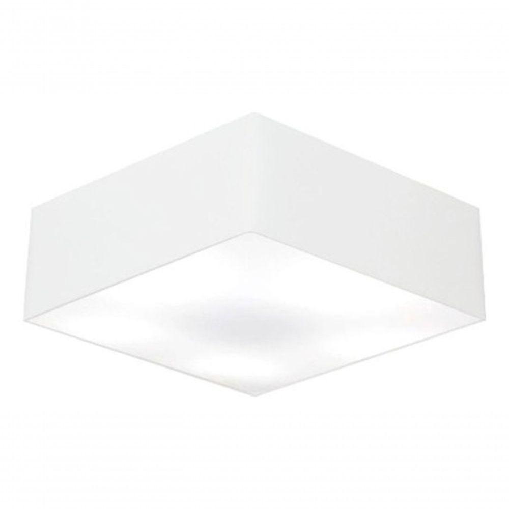 Plafon Quadrado Md-3059 Cúpula Em Tecido 15/80x80cm Branco - Bivolt - 3
