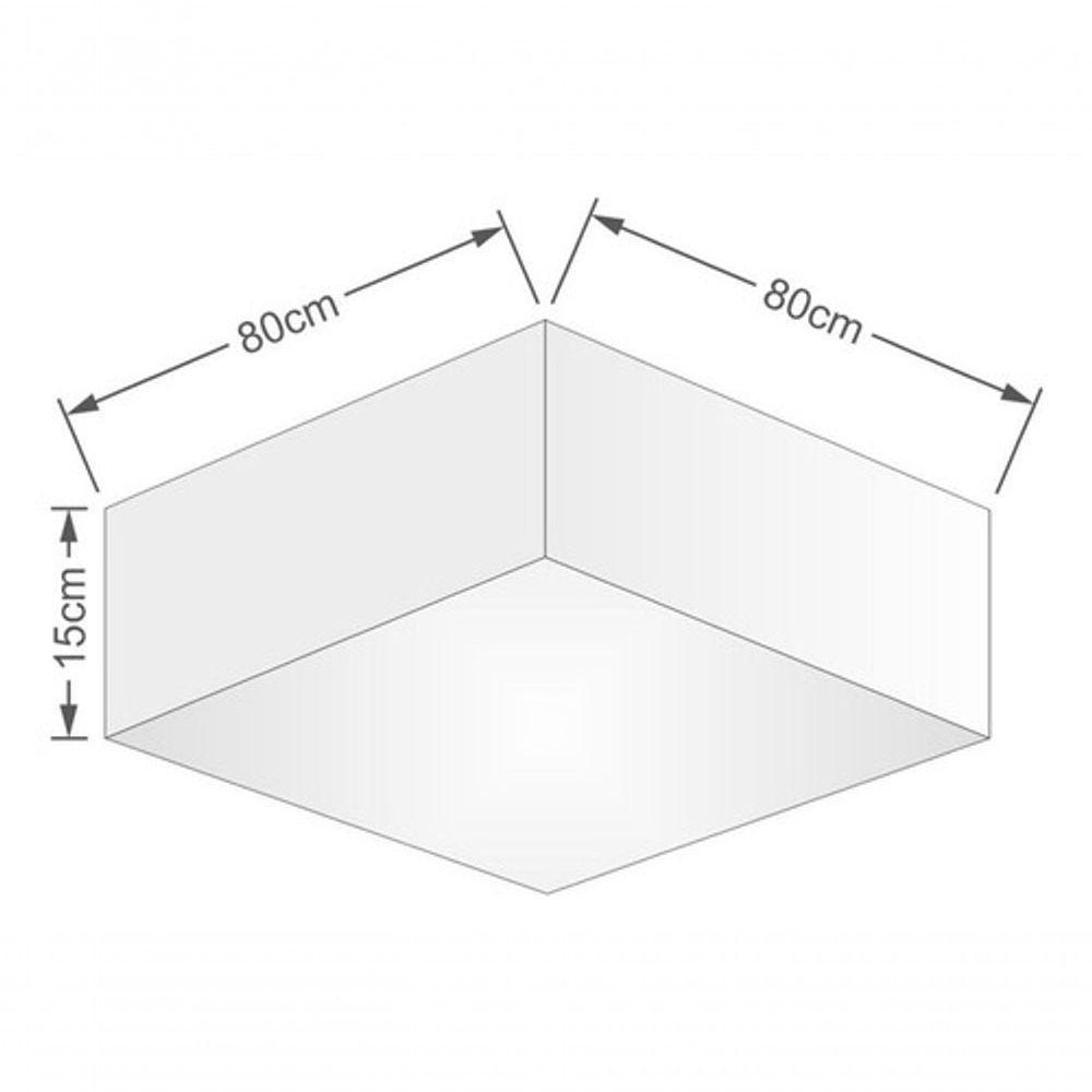 Plafon Quadrado Md-3059 Cúpula Em Tecido 15/80x80cm Branco - Bivolt - 4