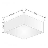 Plafon Quadrado Md-3059 Cúpula Em Tecido 15/80x80cm Branco - Bivolt - 4