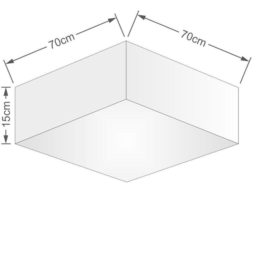 Plafon Quadrado Md-3056 Cúpula Em Tecido 15/70x70cm Linho Bege - Bivolt - 2