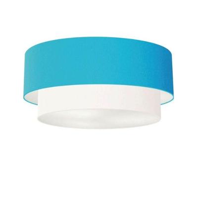 Plafon Para Quarto Cilíndrico Sq-3065 Cúpula Cor Azul Turquesa Branco