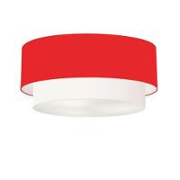 Plafon Para Sala Cilíndrico Sl-3021 Cúpula Cor Vermelho Branco - 1