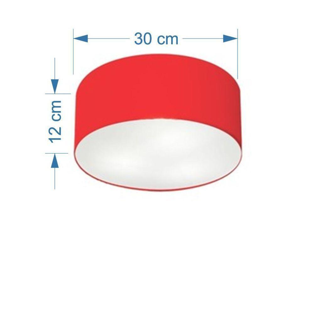 Plafon Para Sala Cilíndrico Sl-3010 Cúpula Cor Vermelho - 2