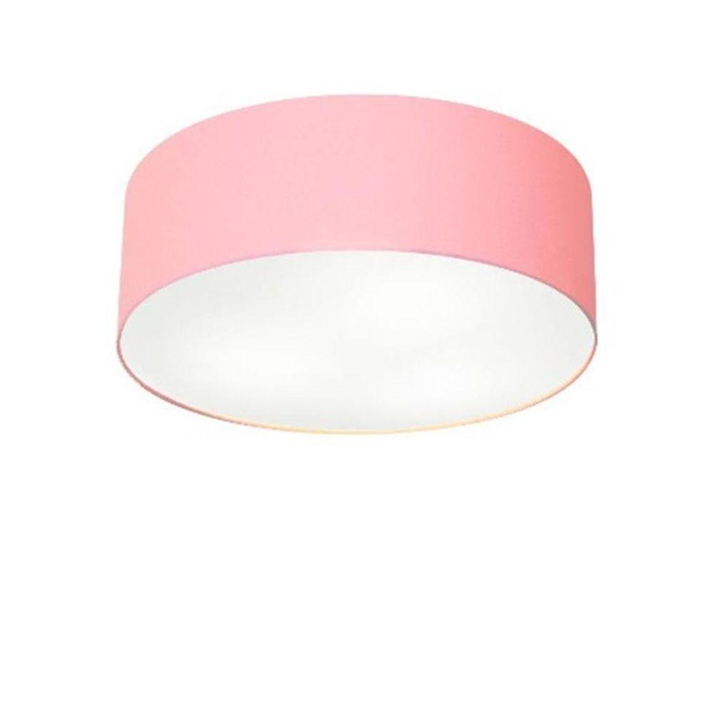 Plafon Para Quarto Cilíndrico Sq-3046 Cúpula Cor Rosa Bebê - 1