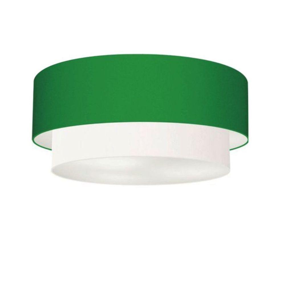Plafon Para Quarto Cilíndrico Sq-3065 Cúpula Cor Verde Folha Branco - 1