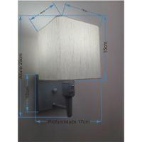 Arandela Quadrada Vivare Md-2019 Base Cinza Com Interruptor E Cúpula Em Tecido - Bivolt Cinza-linho-bege 127-220v - 2