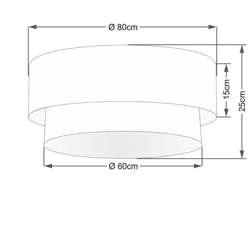 Plafon Para Sala Cilíndrico Sl-3021 Cúpula Cor Preto Linho Bege - 2