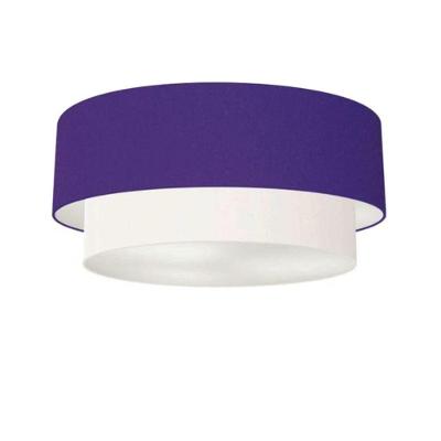 Plafon Para Quarto Cilíndrico Sq-3064 Cúpula Cor Roxo Branco