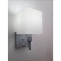 Arandela Quadrada Vivare Md-2019 Base Cinza Com Interruptor E Cúpula Em Tecido - Bivolt Cinza-branco 127-220v - 1