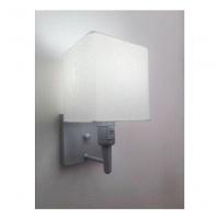 Arandela Quadrada Vivare Md-2019 Base Cinza Com Interruptor E Cúpula Em Tecido - Bivolt Cinza-branco 127-220v - 3