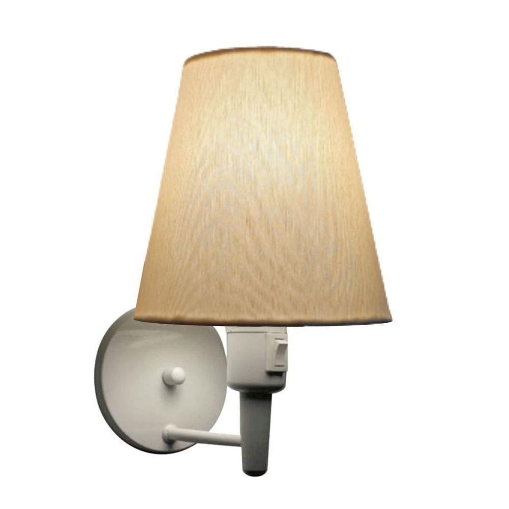 Plafon Quadrado Vivare Md-3001 Cúpula Em Tecido 12/35x35cm - Bivolt Branco-algodão-crú 110v/220v - 1