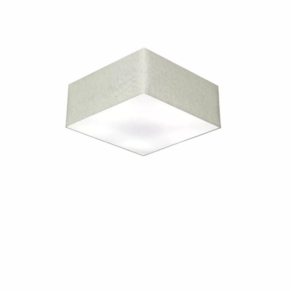 Plafon Quadrado Vivare Md-3000 Cúpula Em Tecido 12/25x25cm - Bivolt Rustico-cinza 127/220v - 1